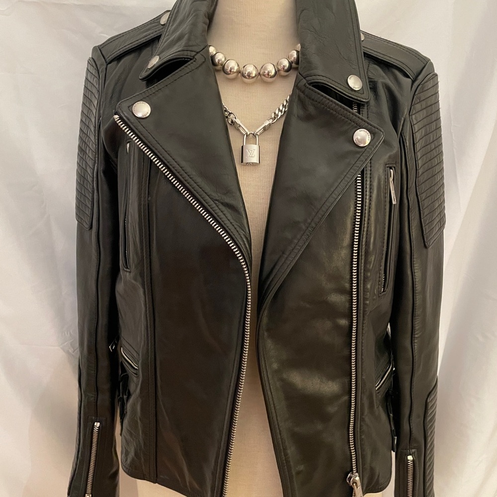 Burberry Brit motto leather jacket size 10